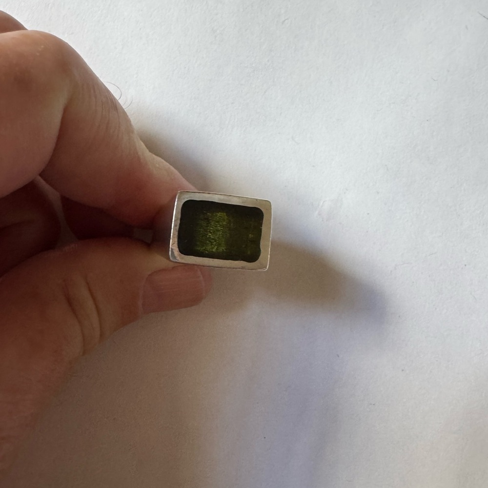 Dinosaur Designs Silver Green Ring